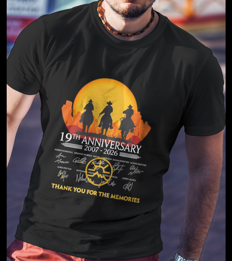 Heartland 19th Anniversary 2007 2026 Thank You For The Memories Cowboy T-Shirt
