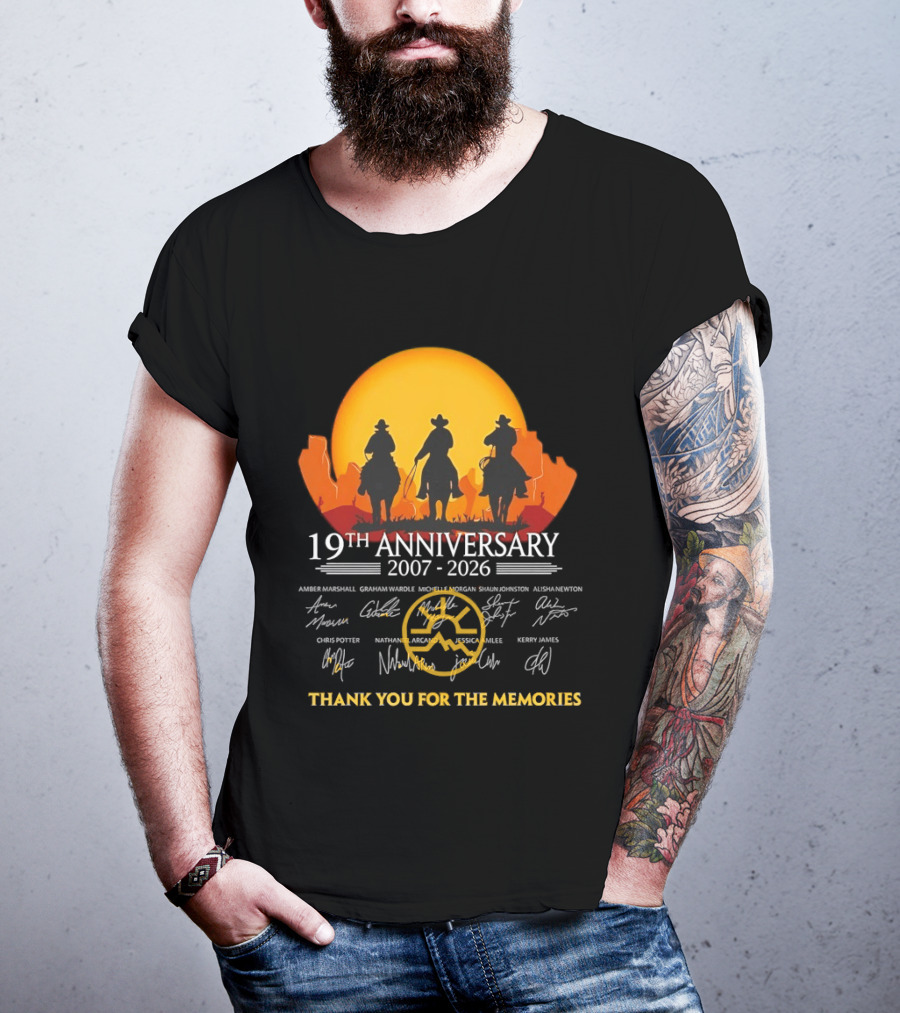 Heartland 19th Anniversary 2007 2026 Thank You For The Memories Cowboy T-Shirt