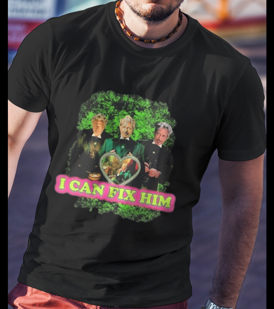 I Can Fix Him Jeff Goldblum Wicked Wizard Green Heart Trio T-Shirt