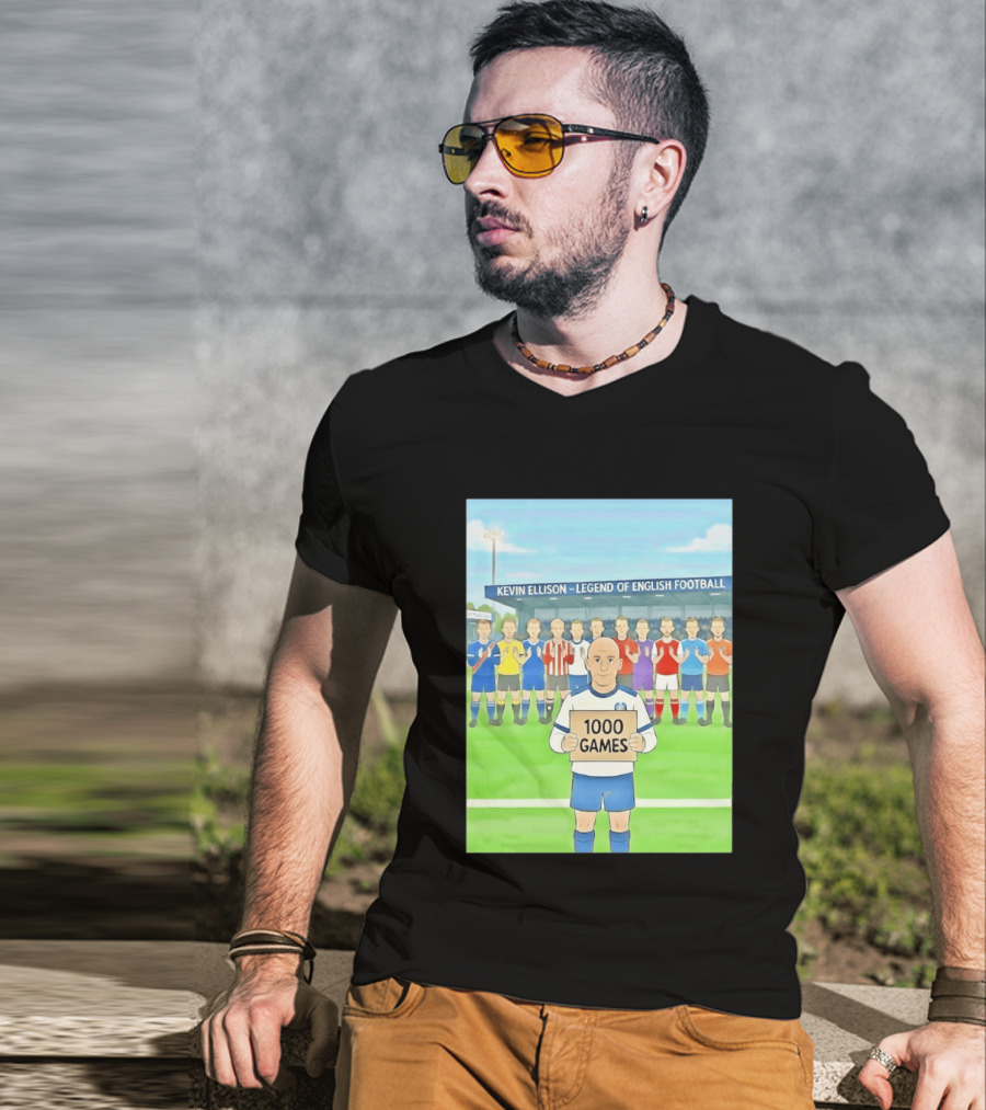 Kevin Ellison Legend Of English Football 1000 Games Celebration T-Shirt