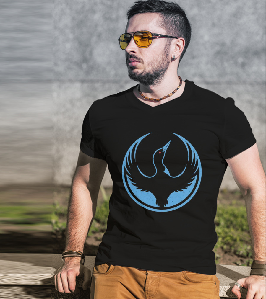 Minnesota Rebel Alliance Loon Symbol Blue Circular T-Shirt