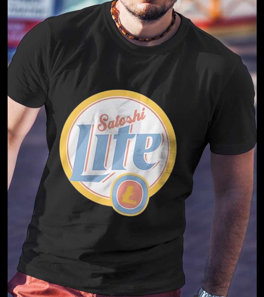 Satoshi Lite Cryptocurrency Logo Style With Litecoin T-Shirt