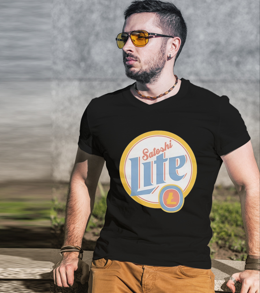 Satoshi Lite Cryptocurrency Logo Style With Litecoin T-Shirt