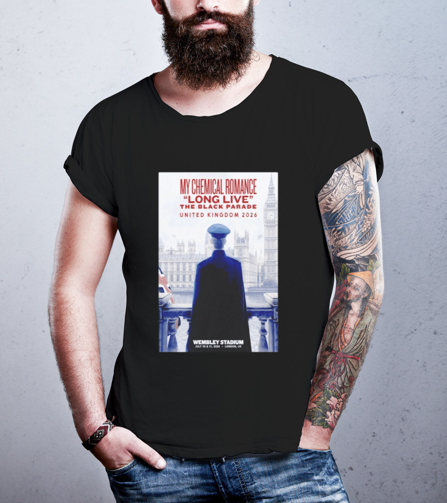 My Chemical Romance Long Live The Black Parade United Kingdom 2026 Wembley Stadium July 10 To 11 London UK T-Shirt