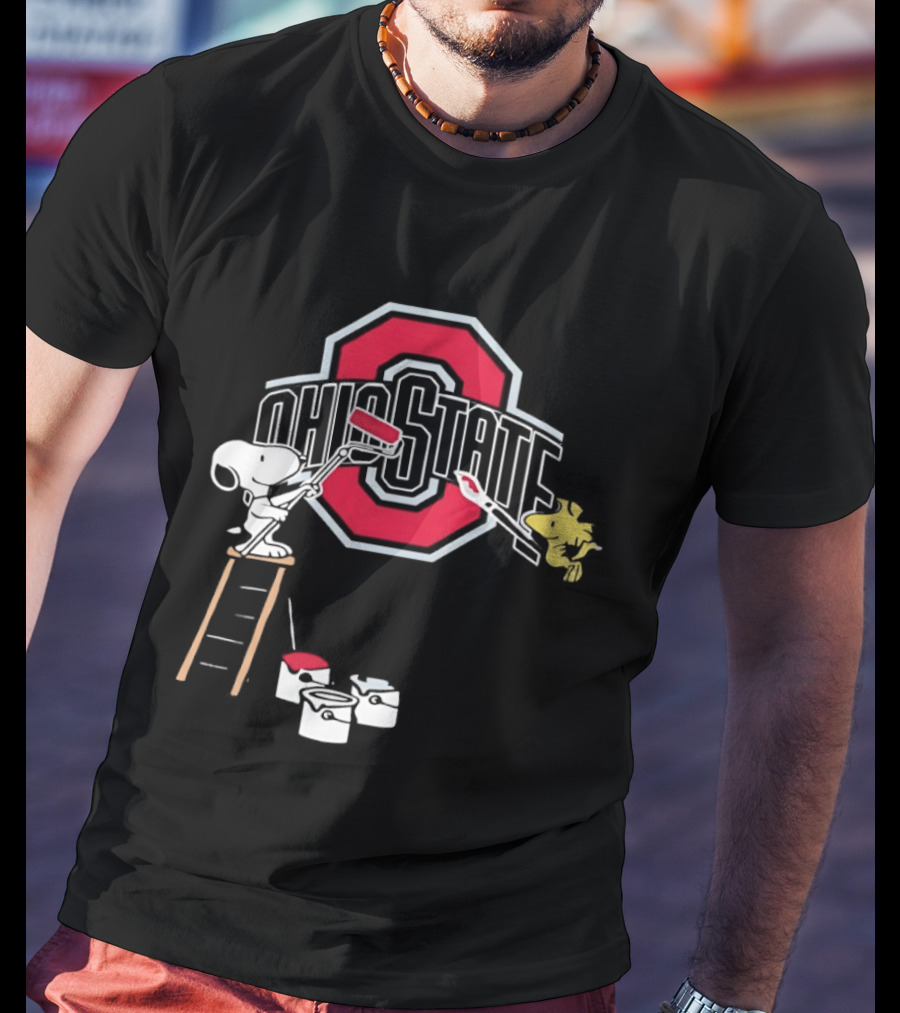 Snoopy Woodstock Ohio State Buckeyes Painting Adventure T-Shirt