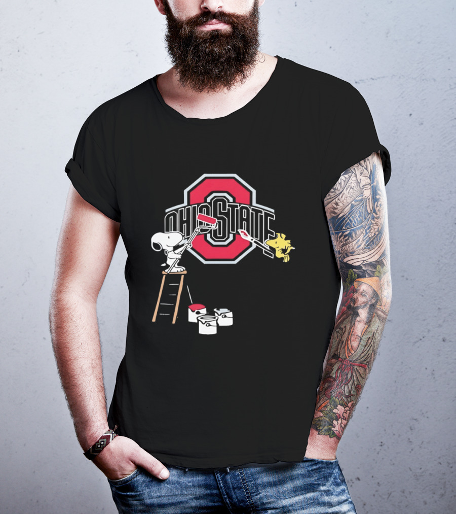 Snoopy Woodstock Ohio State Buckeyes Painting Adventure T-Shirt