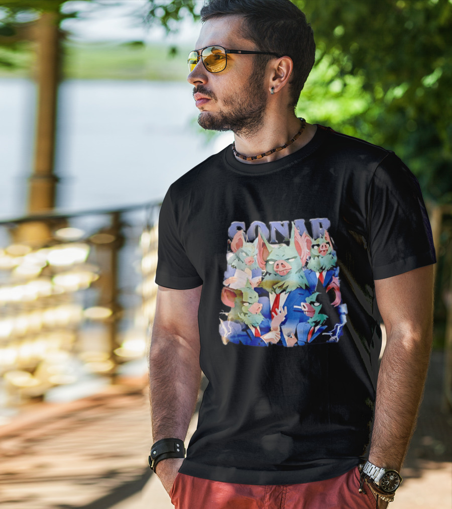 SONAR Dispatch Video Game Bat Characters Smoking Suits T-Shirt
