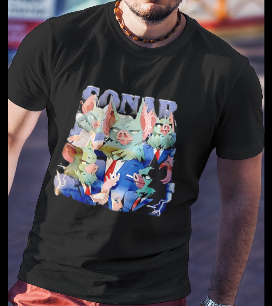 SONAR Dispatch Video Game Bat Characters Smoking Suits T-Shirt