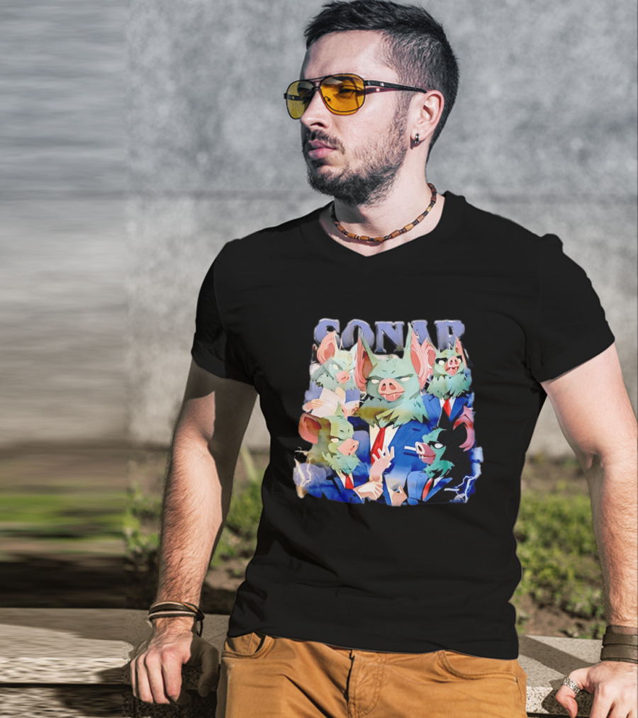 SONAR Dispatch Video Game Bat Characters Smoking Suits T-Shirt