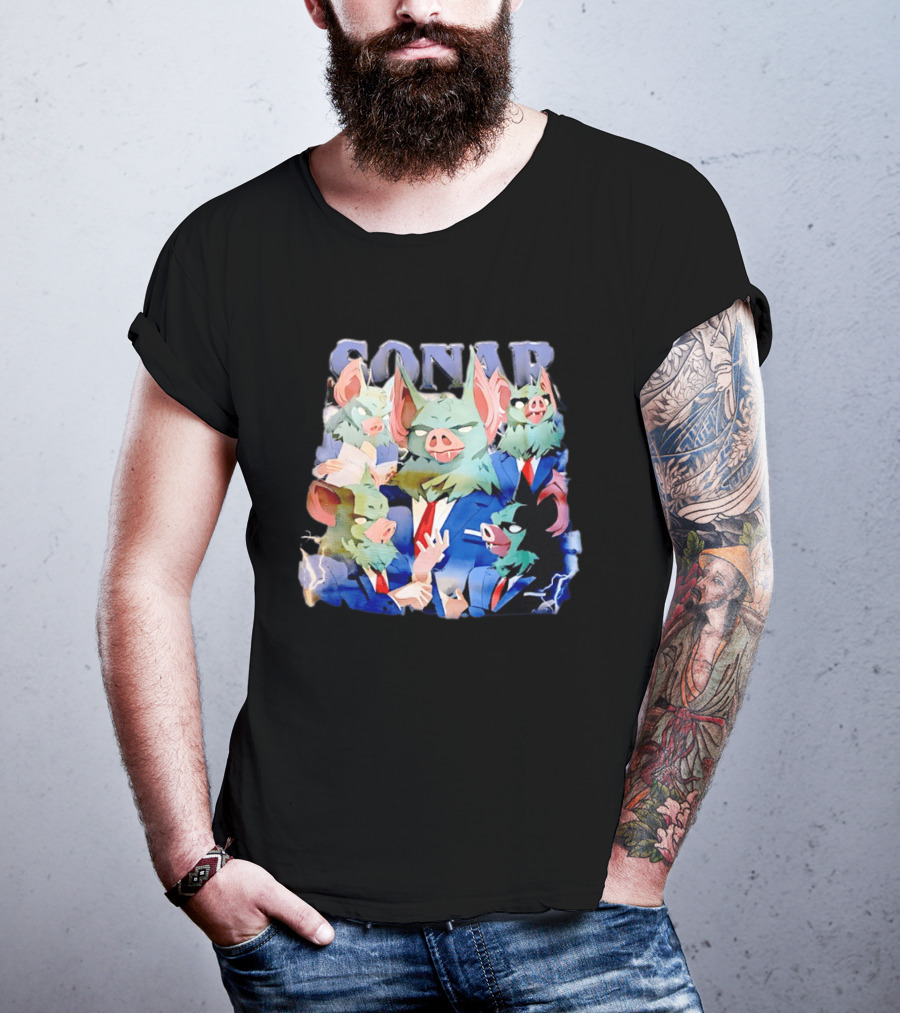 SONAR Dispatch Video Game Bat Characters Smoking Suits T-Shirt