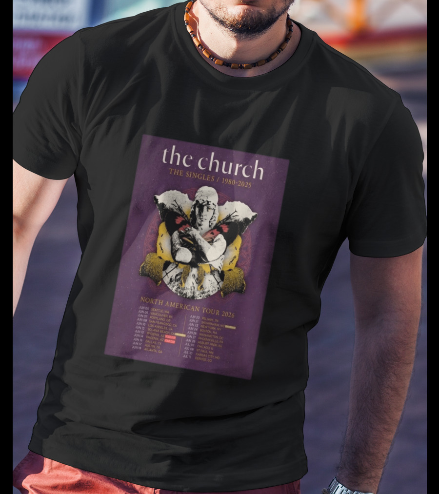 The Church The Singles 1980 2025 North American Tour 2026 Dates And Locations T-Shirt
