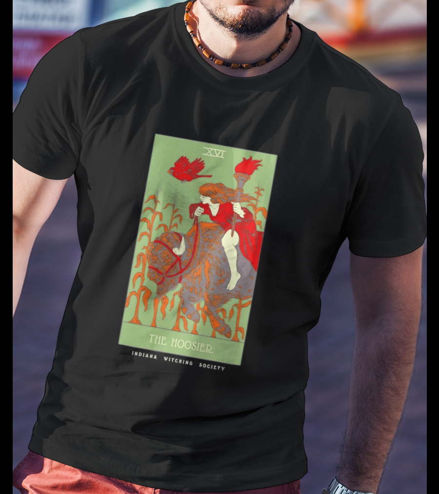 Women Riding Bison The Hoosier XVI Indiana Witching Society T-Shirt
