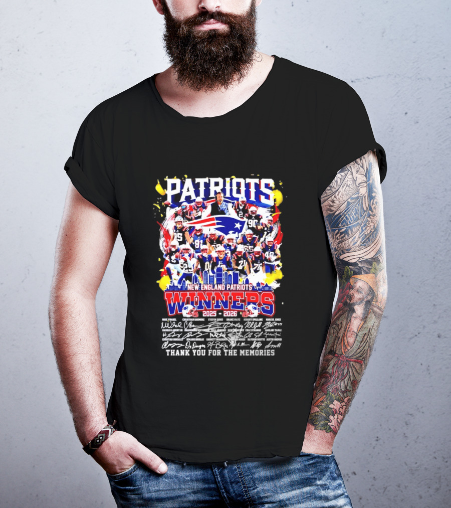 Patriots New England Patriots Winners 2025 2026 Thank You For The Memories T-Shirt