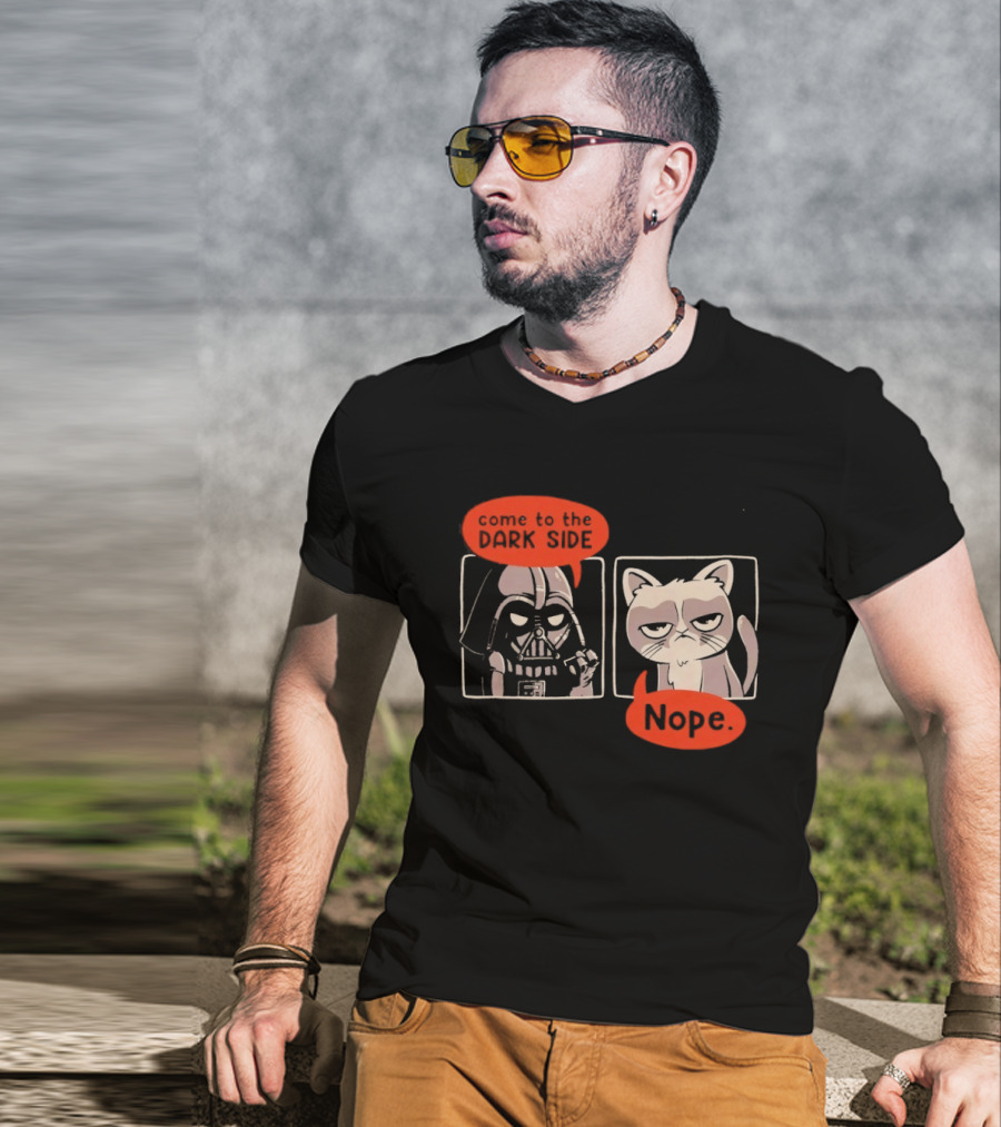 Darth Vader Come To The Dark Side Cat Nope Humor T-Shirt