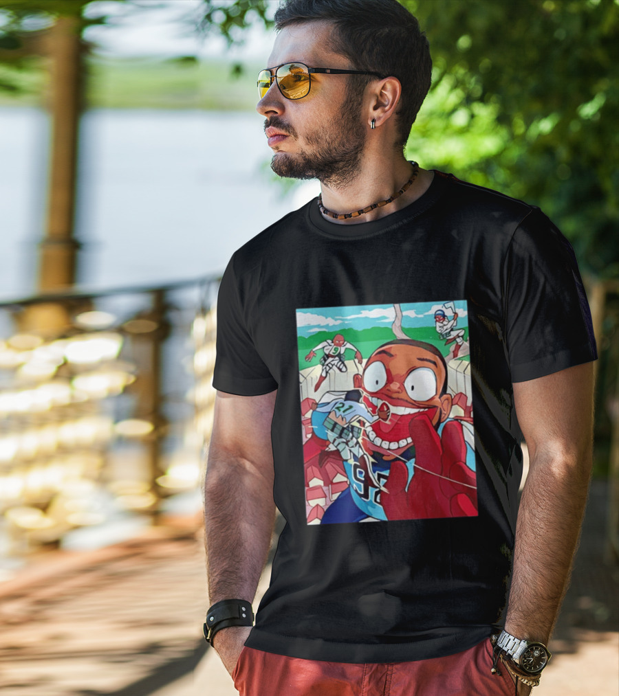 David Wyman 92 Seattle Seahawks Anime Crossover Characters Vibrant Action T-Shirt