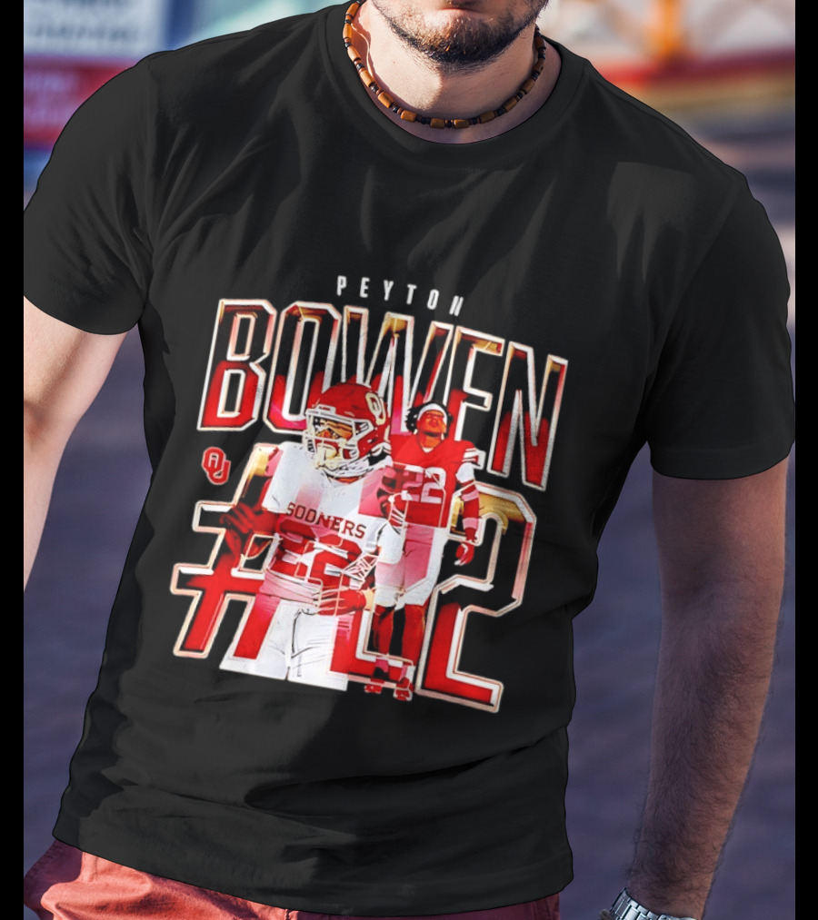 Oklahoma Sooners Bowen #22 NCAA Football Legends Caricature T-Shirt