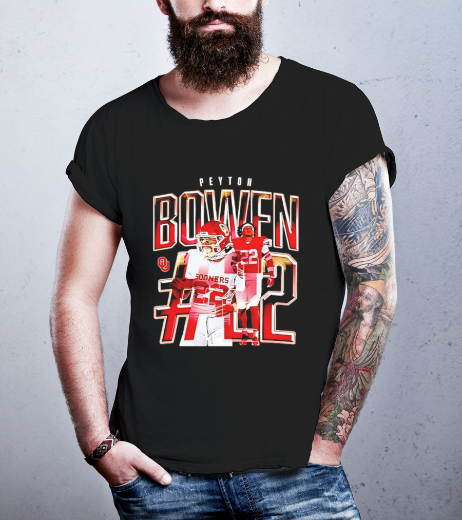 Oklahoma Sooners Bowen #22 NCAA Football Legends Caricature T-Shirt