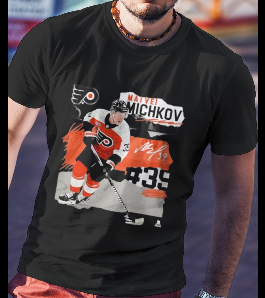 Philadelphia Flyers Matvei Michkov 39 Fresh Ice Hockey Skating T-Shirt