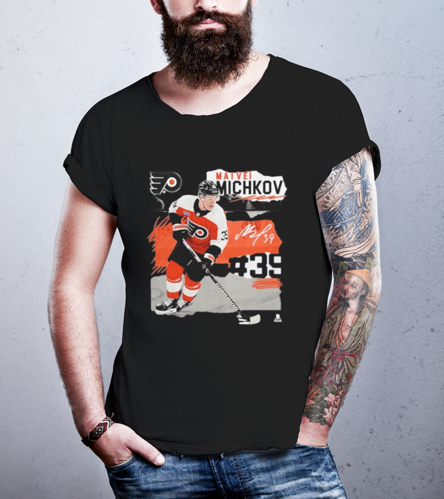 Philadelphia Flyers Matvei Michkov 39 Fresh Ice Hockey Skating T-Shirt
