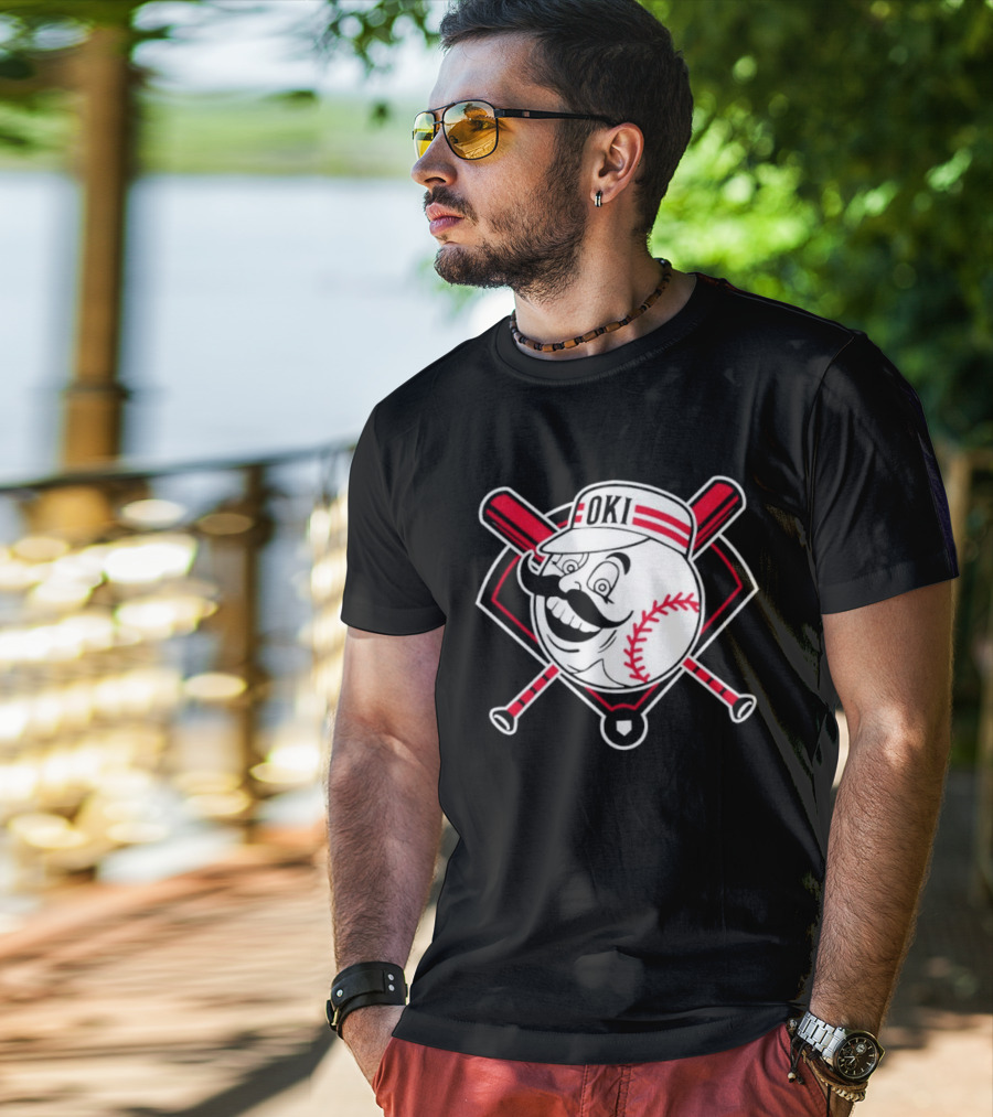 Oki Redlegs Crossed Bats Baseball T-Shirt
