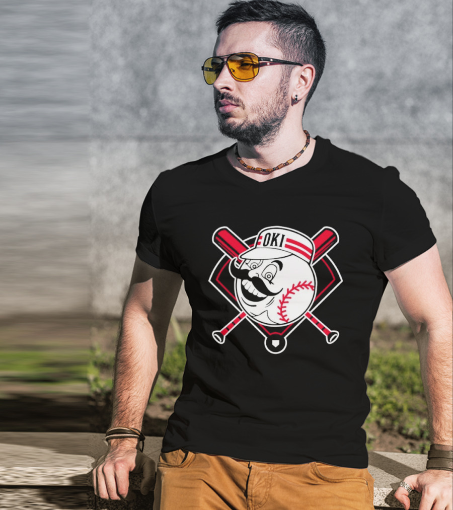 Oki Redlegs Crossed Bats Baseball T-Shirt