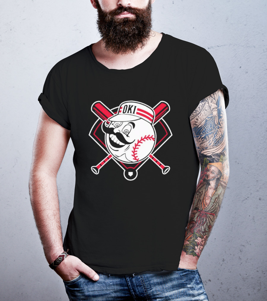 Oki Redlegs Crossed Bats Baseball T-Shirt
