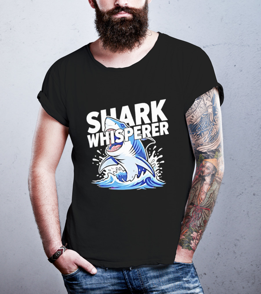 Shark Whisperer Great White Ocean Splash T-Shirt