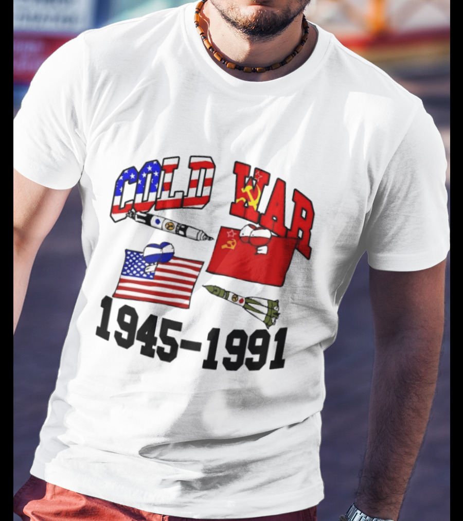 Cold War 1945 1991 American Soviet Rivalry Flags And Rockets T-Shirt