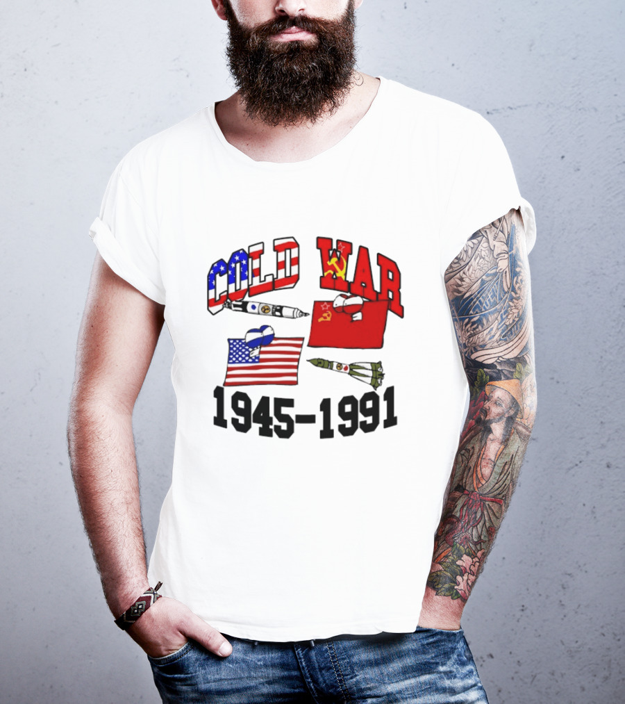 Cold War 1945 1991 American Soviet Rivalry Flags And Rockets T-Shirt