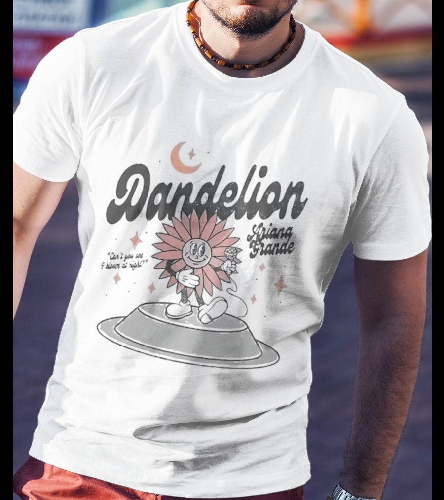 Ariana Grande Dandelion Bloom At Night Moonlit Flower T-Shirt