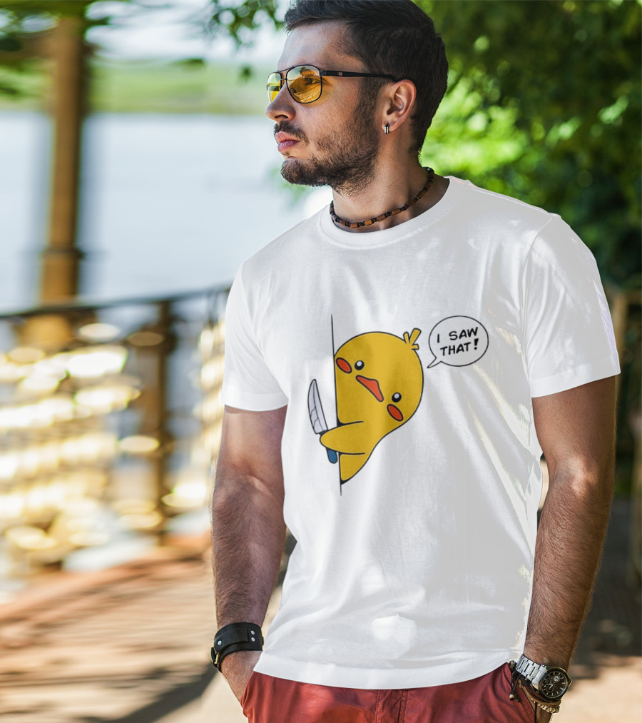 Baby Duck Holding Knife I Saw That Humorous Cartoon Scene T-Shirt