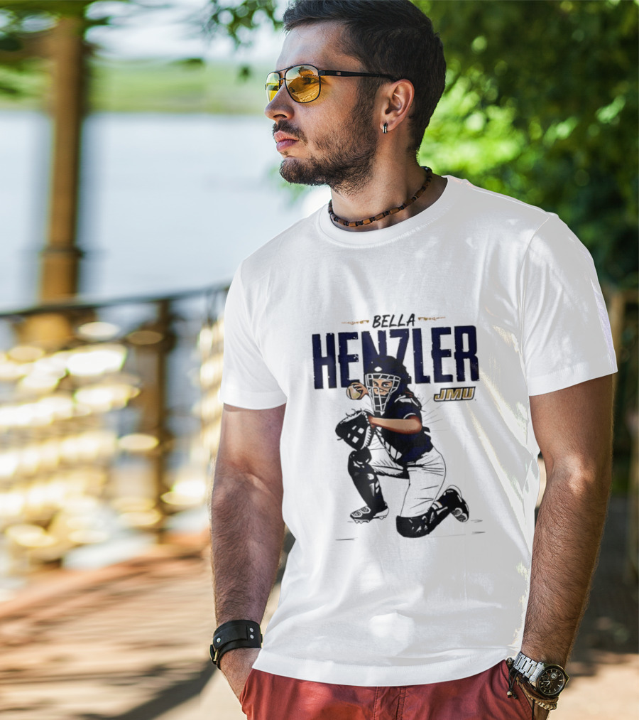 Bella Henzler JMU Dukes Softball Caricature James Madison T-Shirt