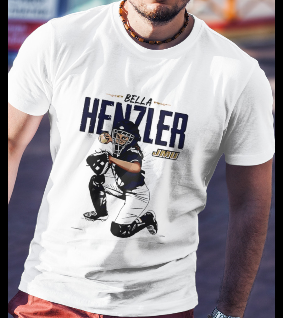 Bella Henzler JMU Dukes Softball Caricature James Madison T-Shirt