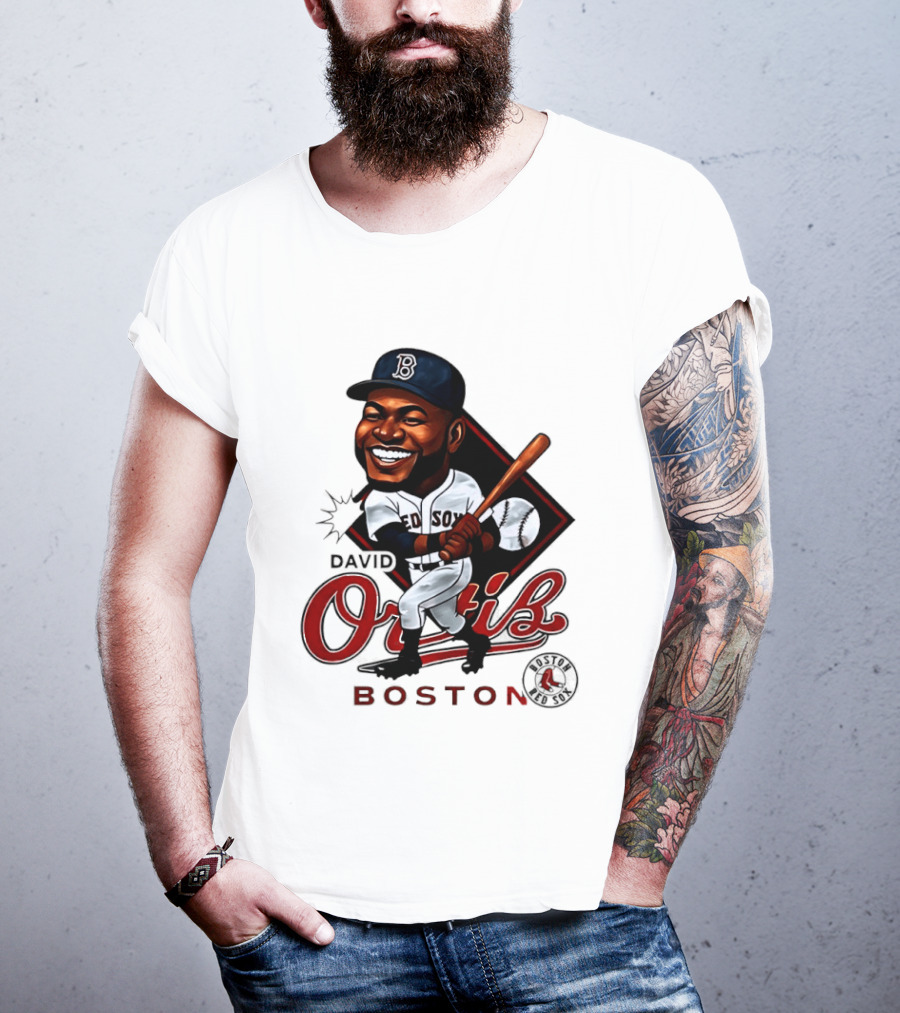David Ortiz Boston Redsox 34 Legend Caricature T-Shirt