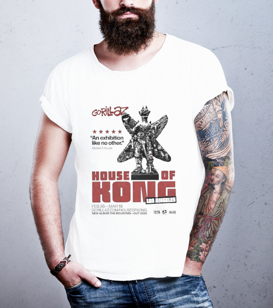 Gorillaz House Of Kong Los Angeles 2026 Feb 26 Mar 19 New Album The Mountain T-Shirt