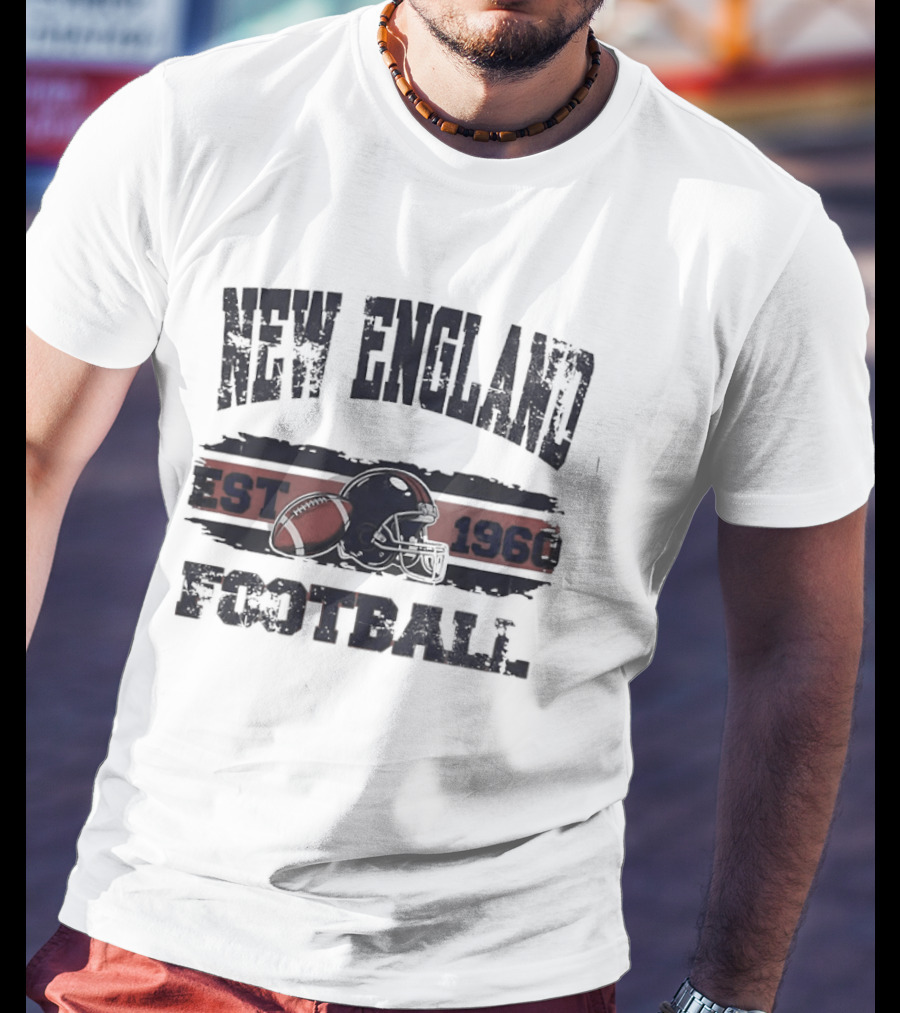 New England Patriots Football Est 1960 Helmet Ball Center T-Shirt