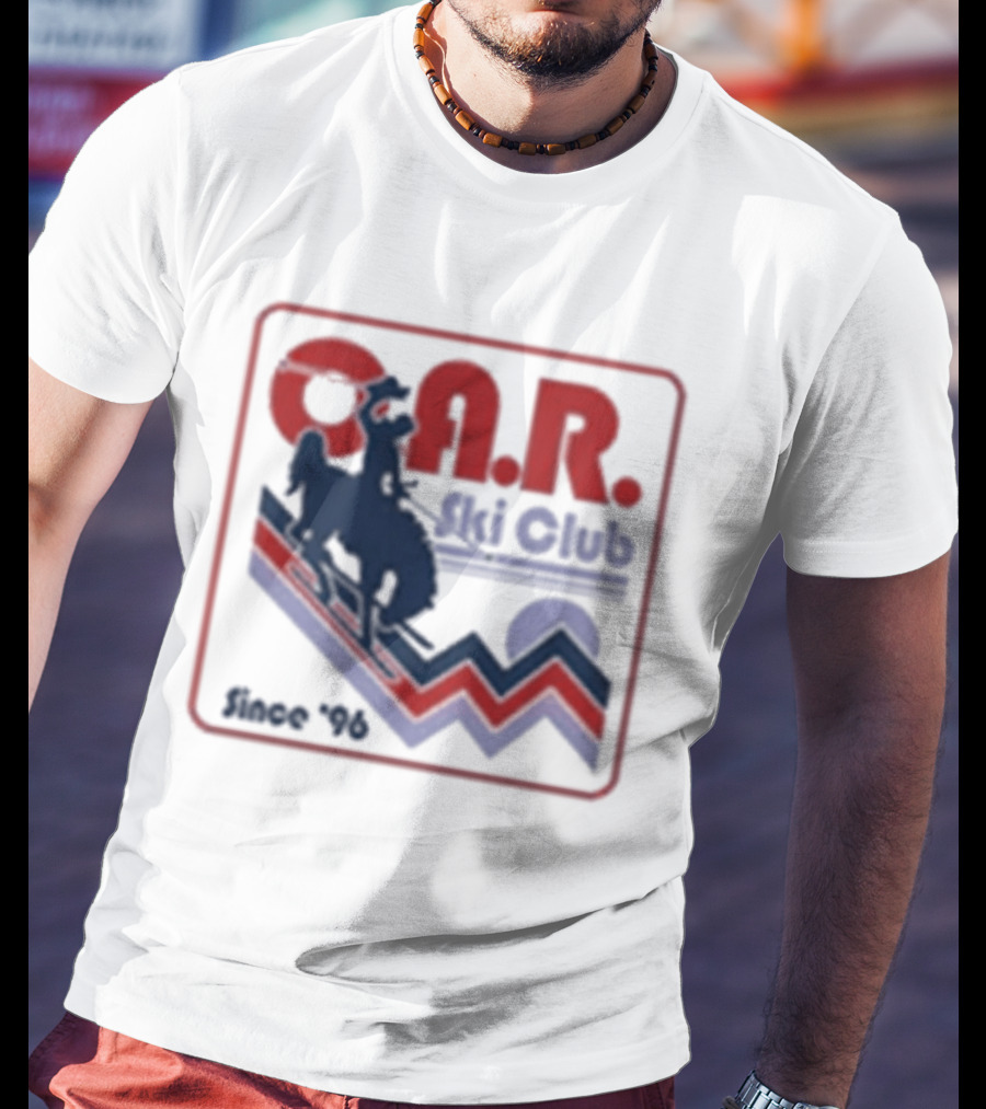 O.A.R. Ski Club Since 1996 Retro Design With Skier And Sun Motif T-Shirt