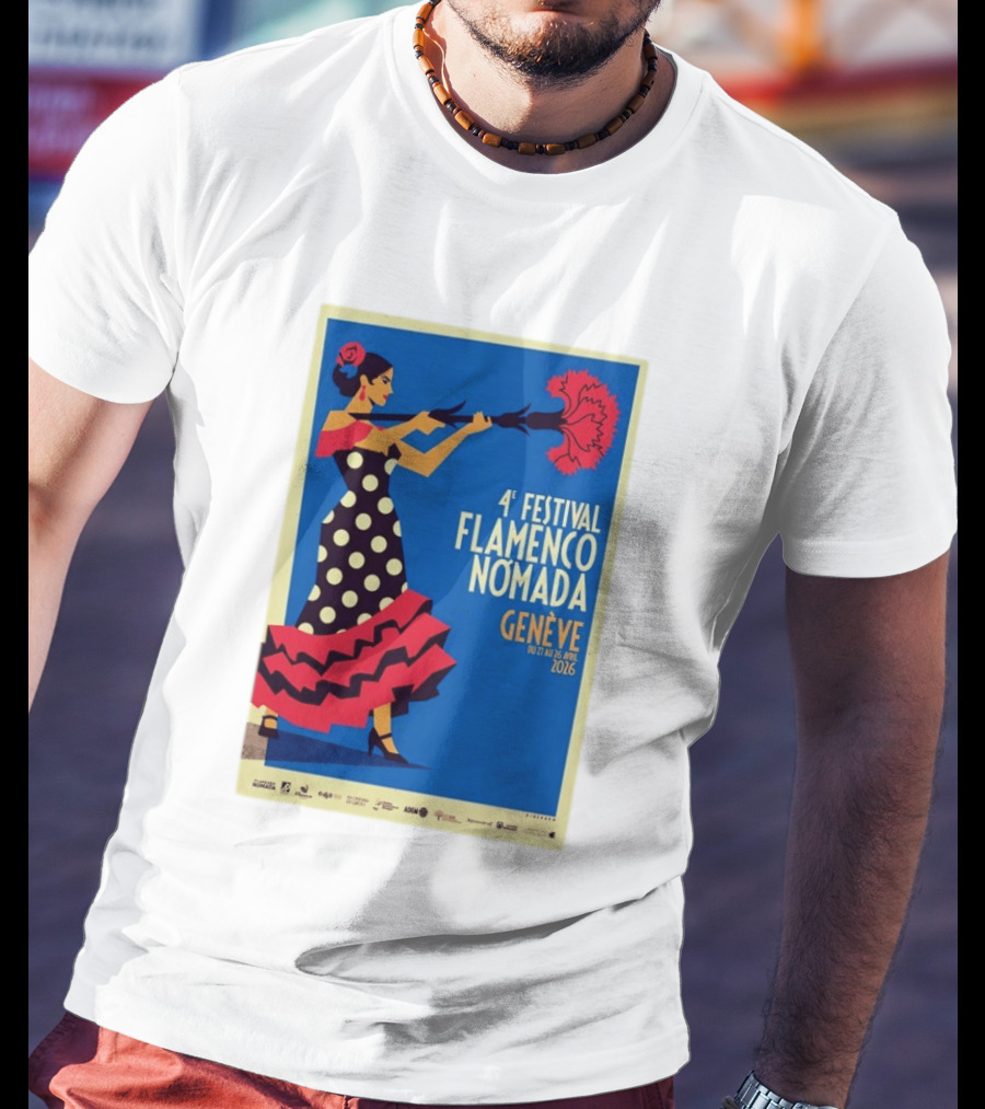 4º Festival Flamenco Nómada Genève 2026 Jan 27 April 26 Flamenco Dancer Polka Dot Dress T-Shirt