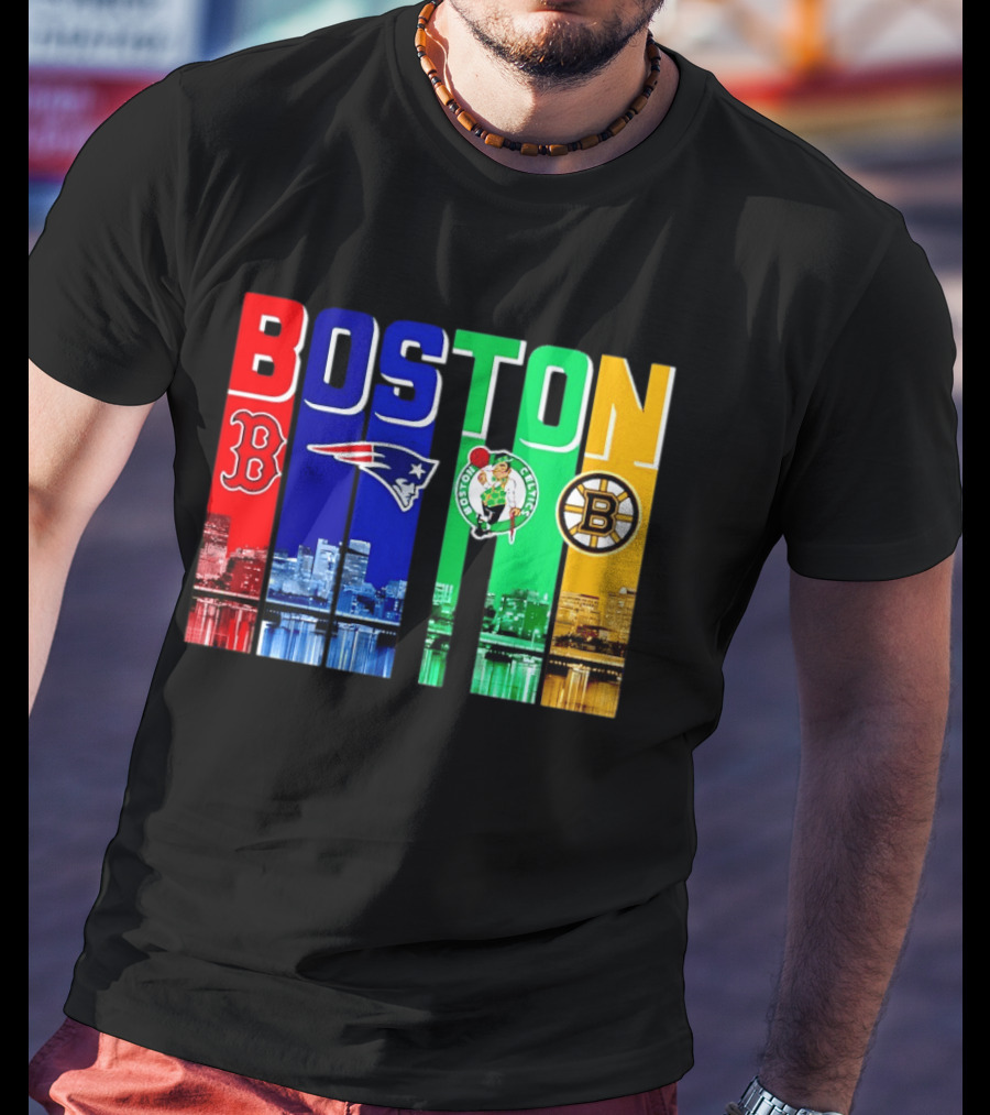 Boston Red Sox New England Patriots Celtics Bruins Mashup Sports Boston T-Shirt
