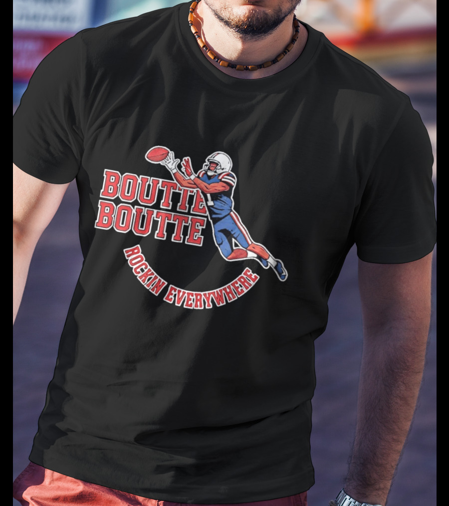 Boutte Boutte Rockin Everywhere Kayshon Boutte New England Patriots Football T-Shirt