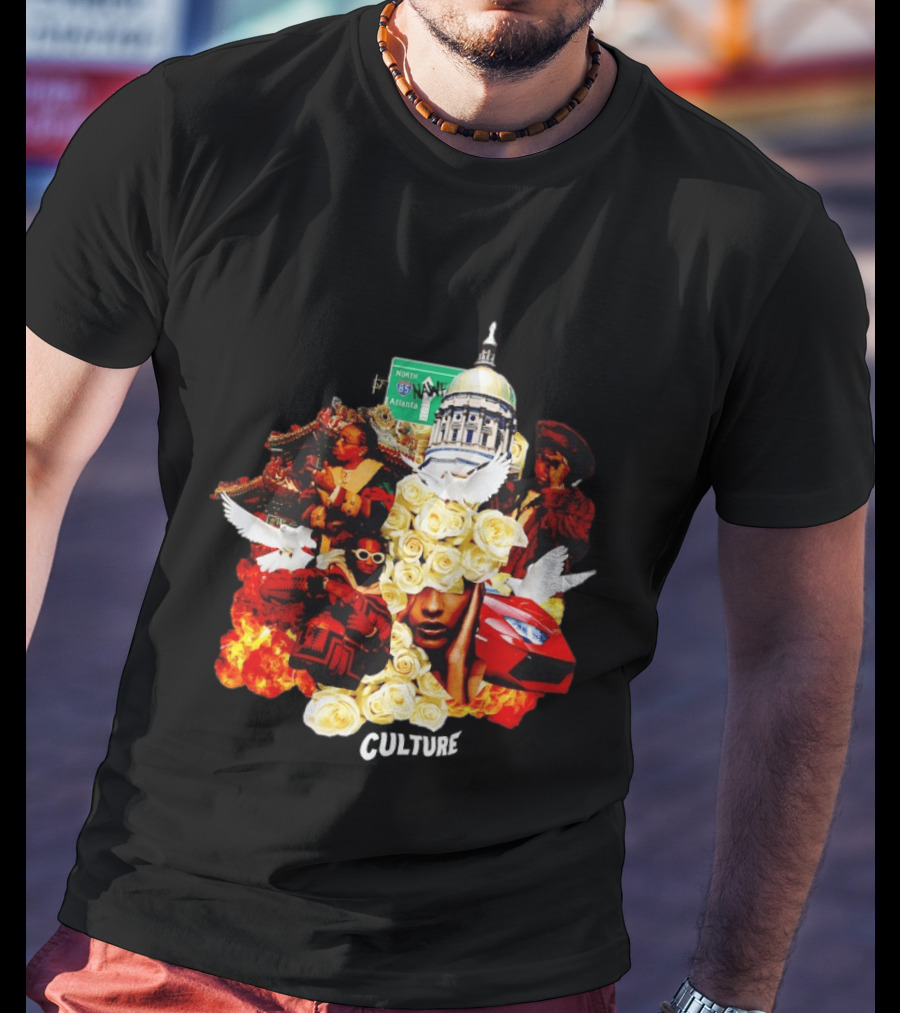 Culture Band Roses Album Iconic Atlanta North 85 Collage T-Shirt