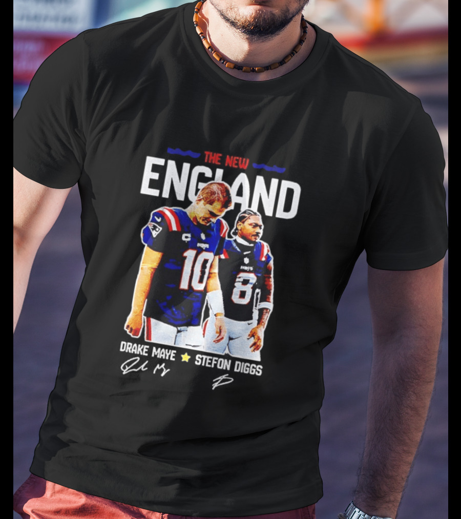 Drake Maye Stefon Diggs New England Football T-Shirt