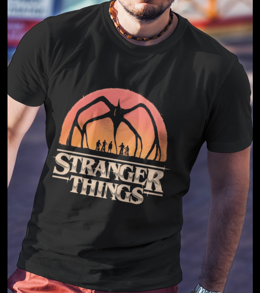 Stranger Things Mind Flayer Sunset Silhouette Scene T-Shirt