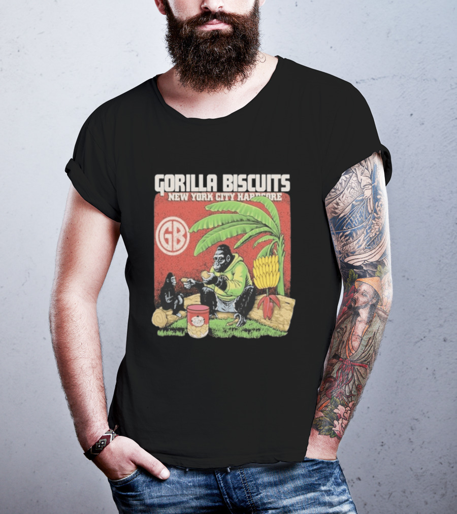 Gorilla Biscuits New York City Hardcore GB Logo Banana Tree Scene T-Shirt