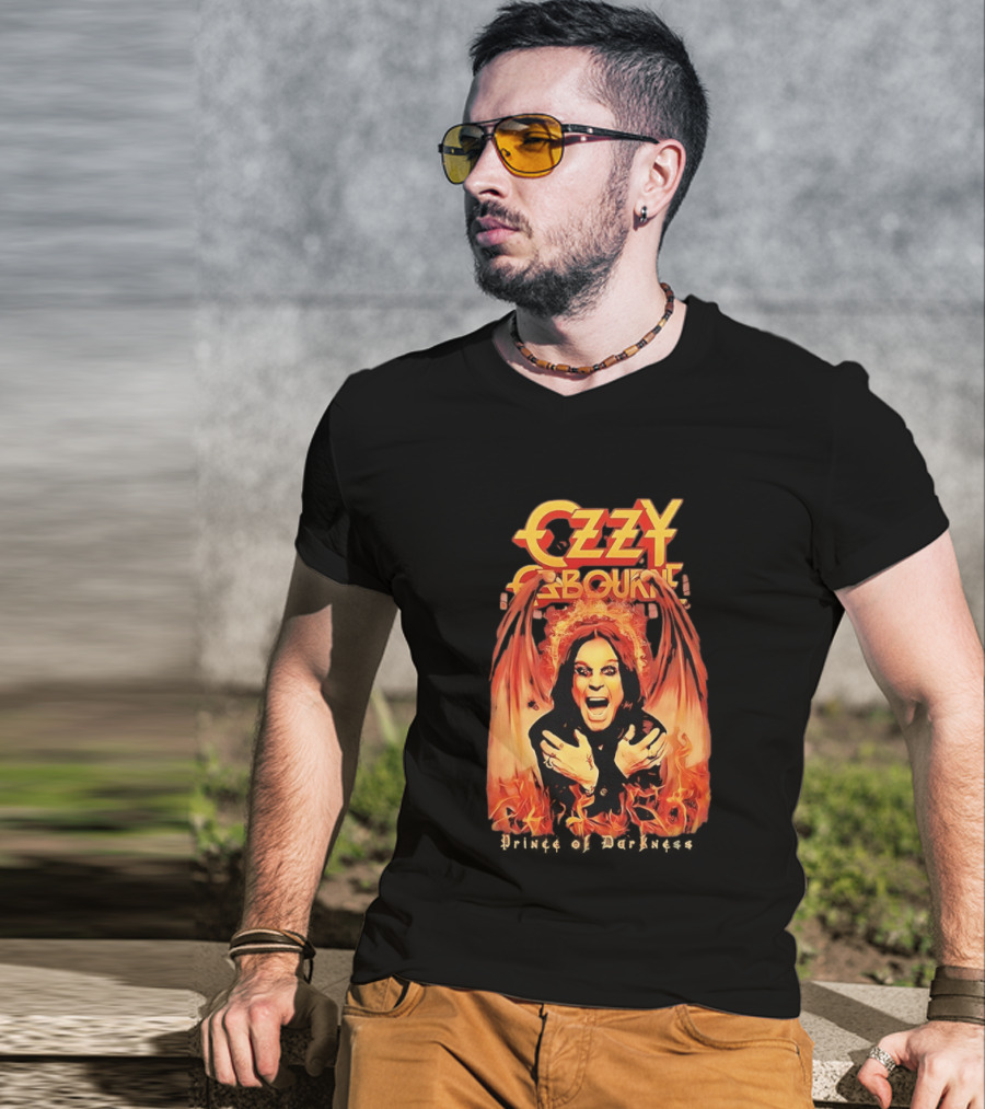 Ozzy Osbourne Flames Prince Of Darkness Fiery Wings T-Shirt