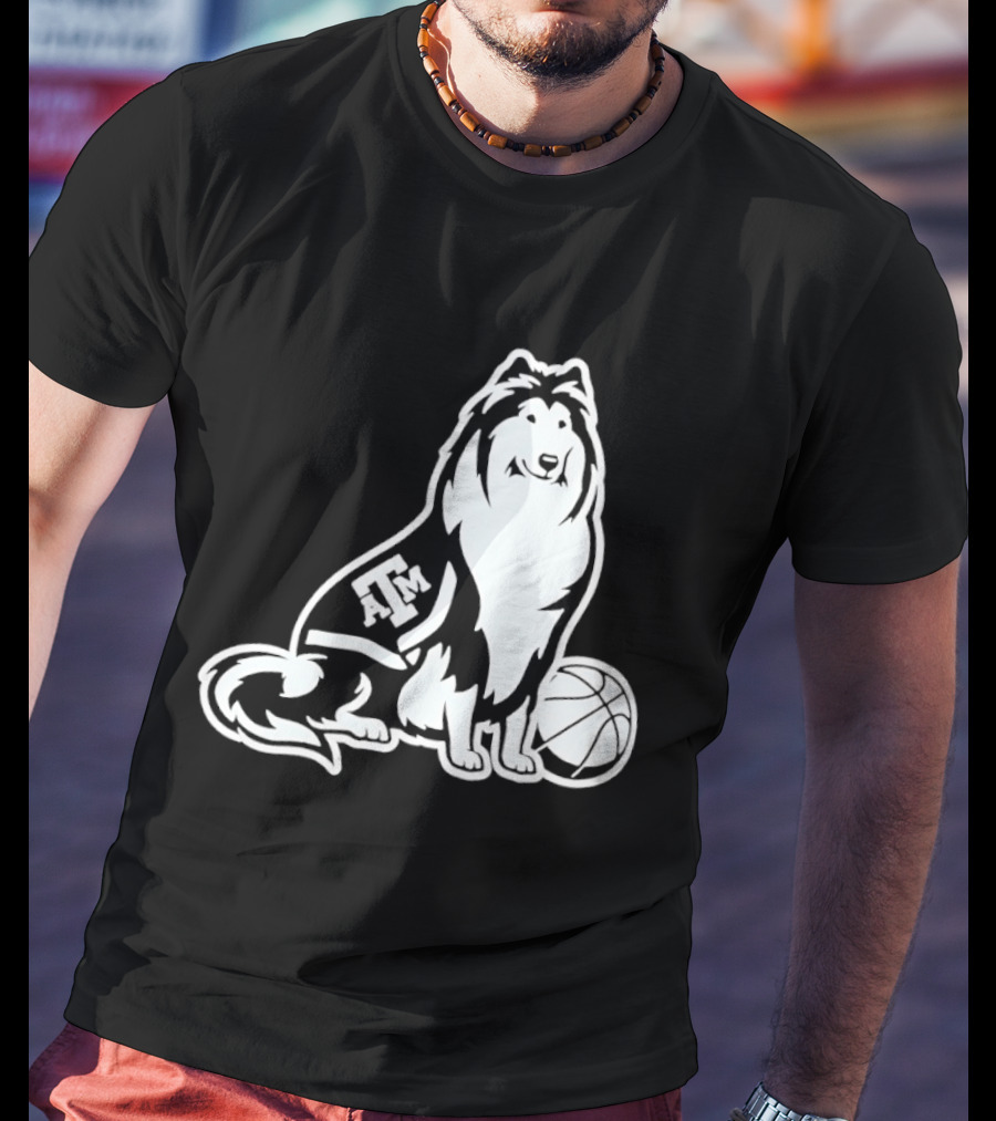 Texas A&M Reveille Basketball Mascot Aggies T-Shirt