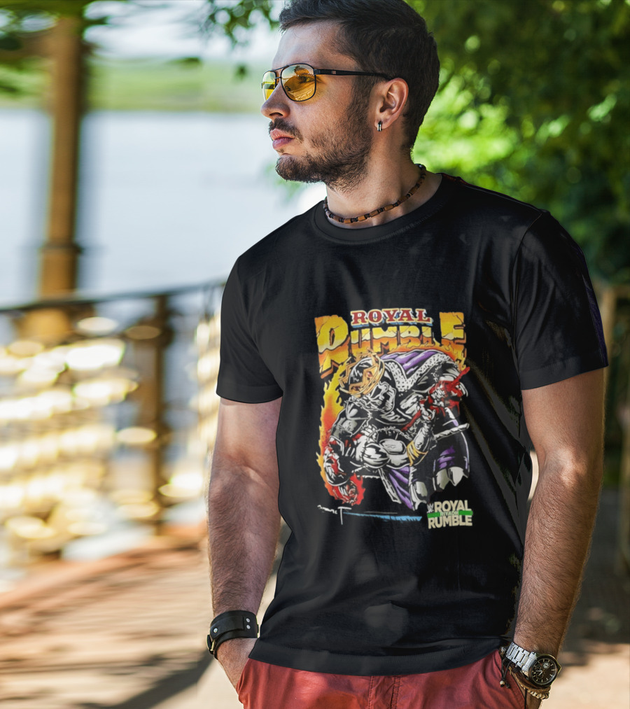 Royal Rumble Riyadh Boulevard Skeleton Crown Flame T-Shirt