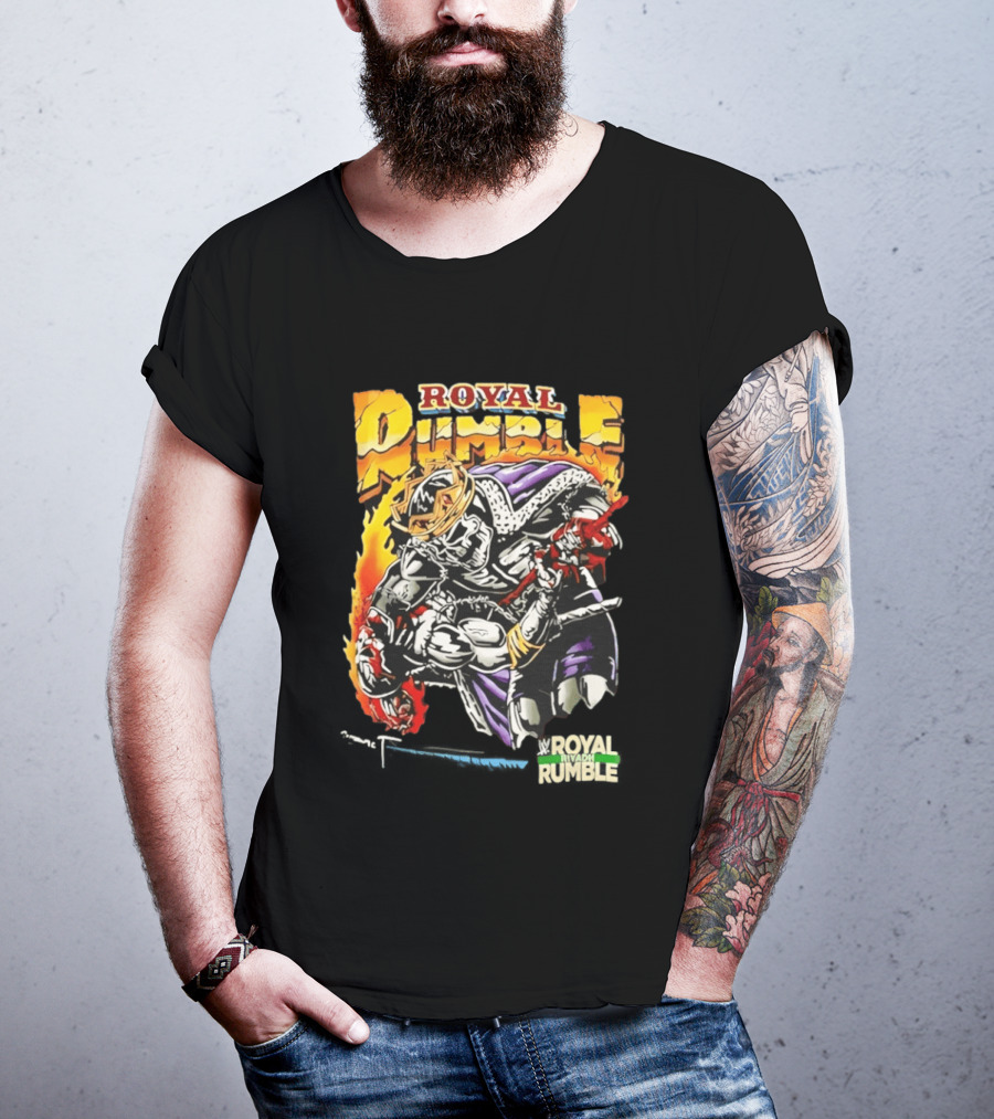 Royal Rumble Riyadh Boulevard Skeleton Crown Flame T-Shirt