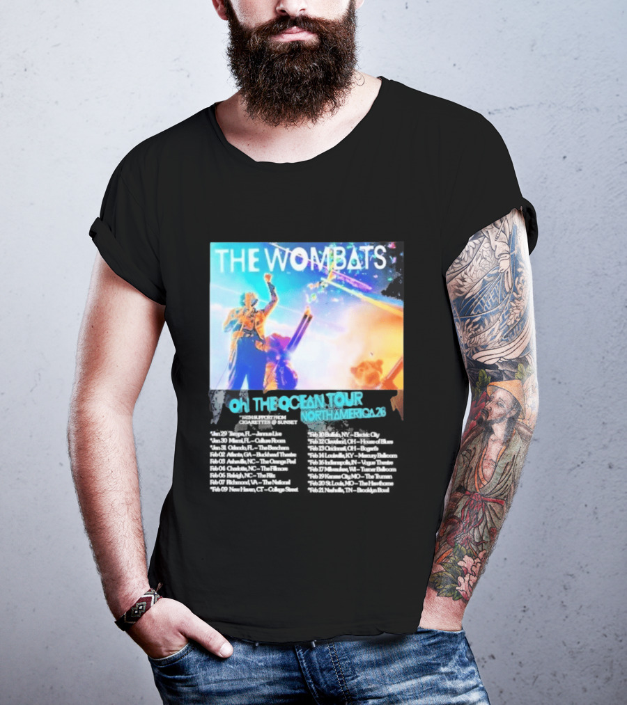 The Wombats Oh The Ocean Tour North America 2026 Dates T-Shirt