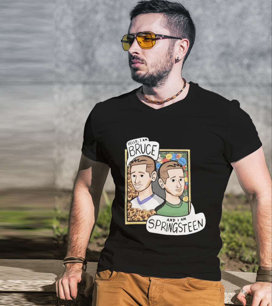 Bruce And Springsteen Hello I Am Tom Grossi T-Shirt